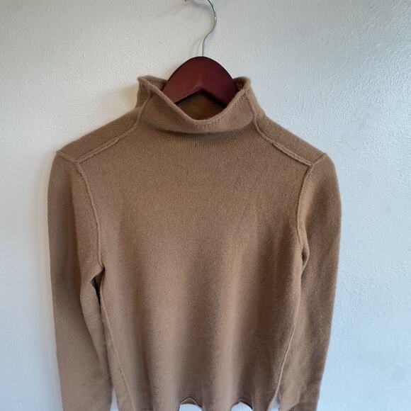Paychi Guh 100% Baby Cashmere Camel Turtleneck Sweater Size S Quiet Luxury $488 - Picture 9 of 11